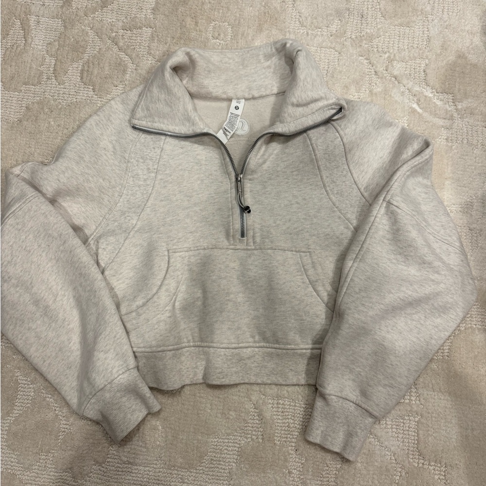 Lululemon Athletica Light Gray Half-Zip Sweatshirt